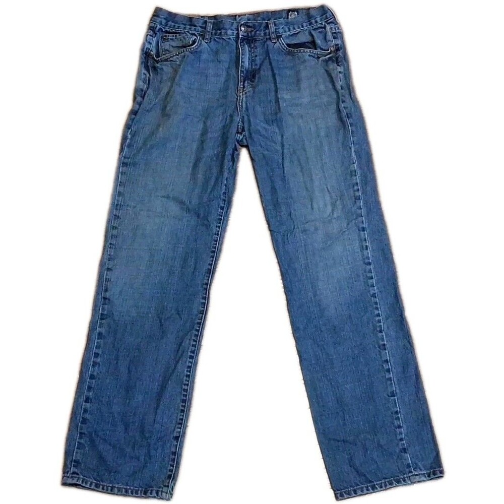 Chaps Men's 34x34 Jeans Straight Fit Cotton Denim Workwear Outdoor Button Zip